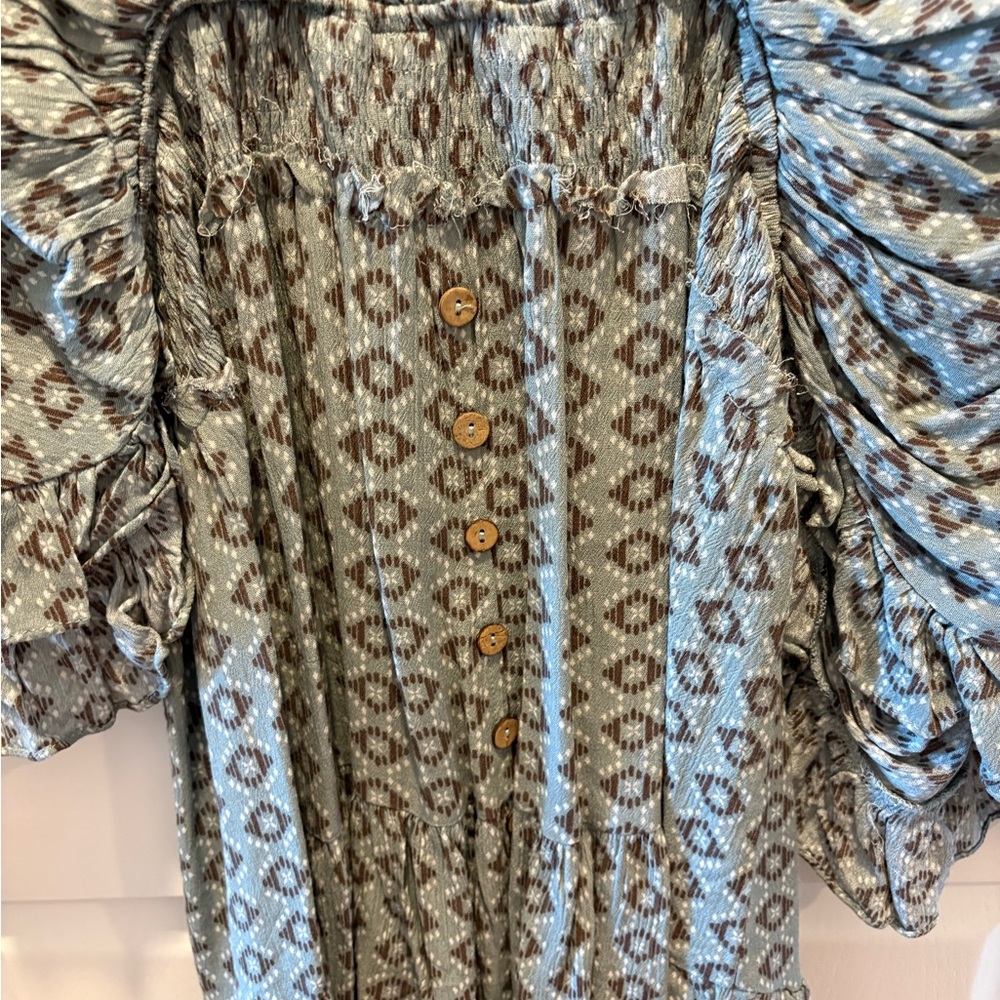 Fun sleeves Patterned Mini Dress - Picture 4 of 4